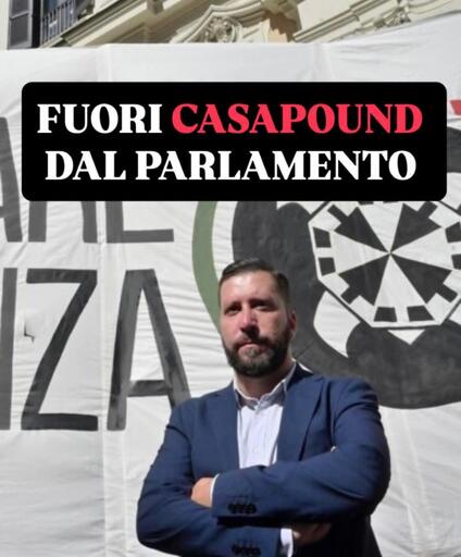  il portavoce di CasaPound Luca Marsella invitato da un parlamentare leghista al Parlamento il 30 gennaio.